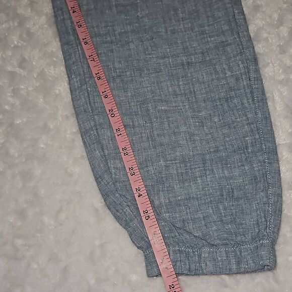 Athleta Retreat Linen Jogger Size 10 Womens Chambray Blue Drawstring Pull On - Picture 4 of 9